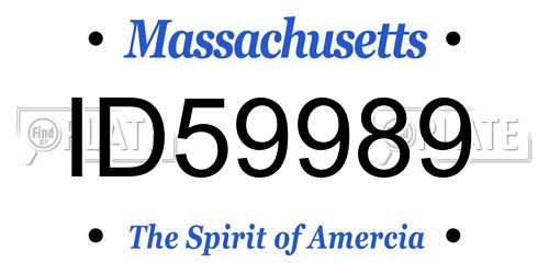 ID59989 Massachusetts License Plate