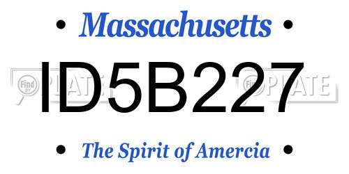 ID5B227 Massachusetts License Plate
