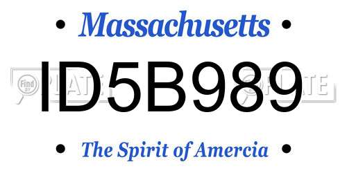 ID5B989 Massachusetts License Plate