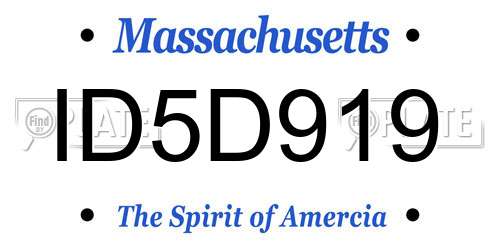 ID5D919 Massachusetts License Plate