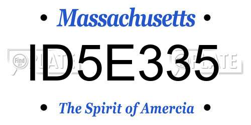 ID5E335 Massachusetts License Plate