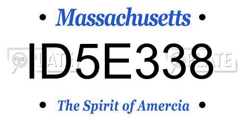 ID5E338 Massachusetts License Plate