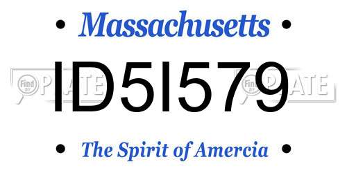 ID5I579 Massachusetts License Plate