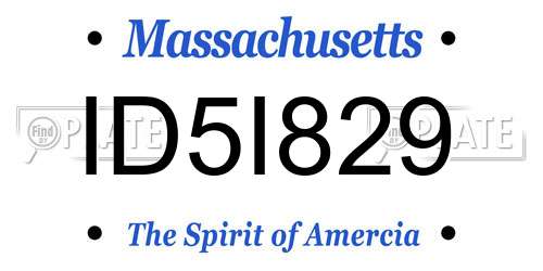 ID5I829 Massachusetts License Plate