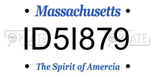 ID5I879 Massachusetts License Plate