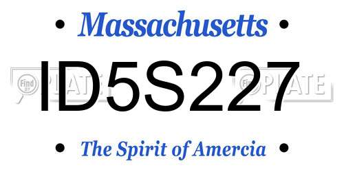 ID5S227 Massachusetts License Plate