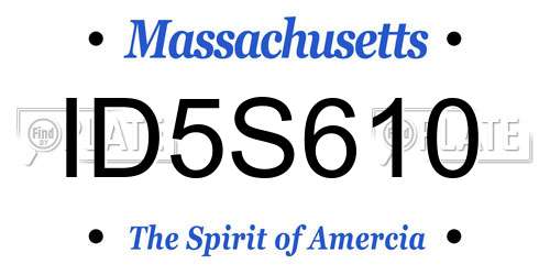 ID5S610 Massachusetts License Plate