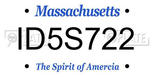 ID5S722 Massachusetts License Plate