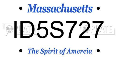 ID5S727 Massachusetts License Plate