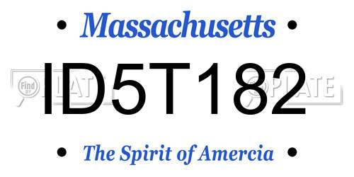 ID5T182 Massachusetts License Plate