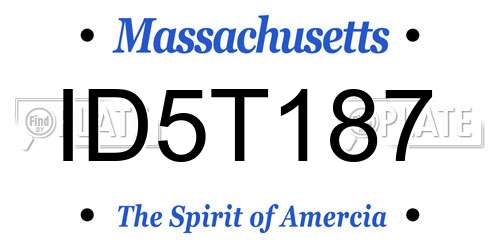 ID5T187 Massachusetts License Plate