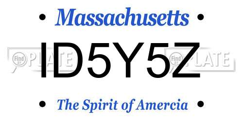 ID5Y5Z Massachusetts License Plate