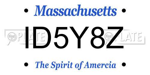 ID5Y8Z Massachusetts License Plate