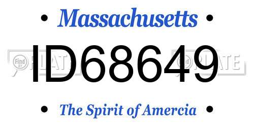 ID68649 Massachusetts License Plate