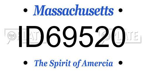 ID69520 Massachusetts License Plate