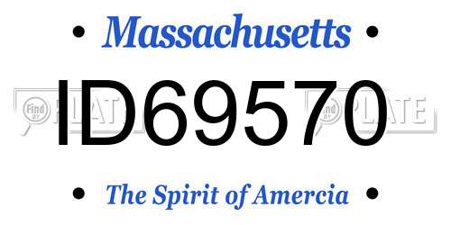 ID69570 Massachusetts License Plate