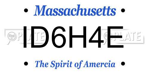 ID6H4E Massachusetts License Plate