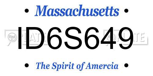ID6S649 Massachusetts License Plate