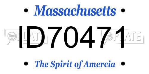 ID70471 Massachusetts License Plate