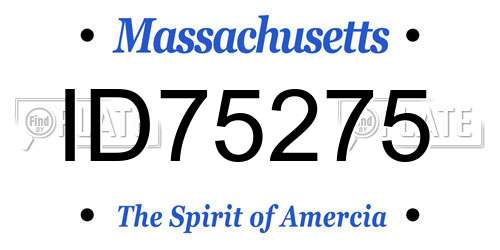 ID75275 Massachusetts License Plate
