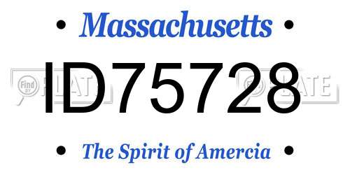 ID75728 Massachusetts License Plate