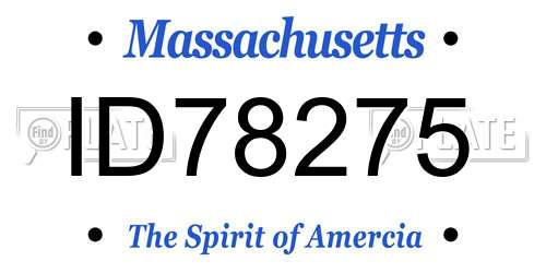 ID78275 Massachusetts License Plate