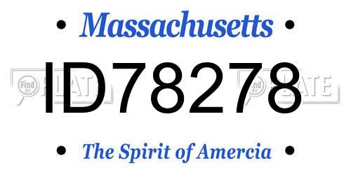ID78278 Massachusetts License Plate