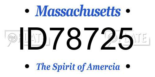 ID78725 Massachusetts License Plate