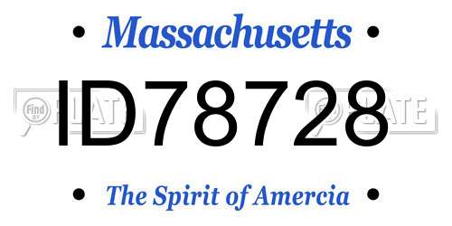 ID78728 Massachusetts License Plate