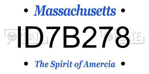 ID7B278 Massachusetts License Plate