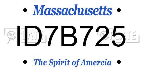 ID7B725 Massachusetts License Plate