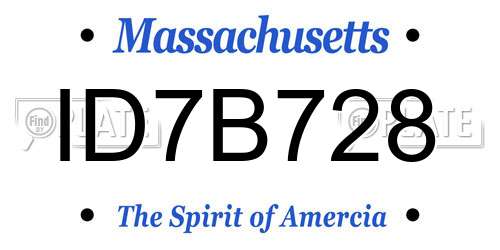 ID7B728 Massachusetts License Plate