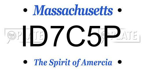 ID7C5P Massachusetts License Plate