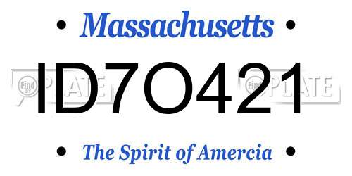 ID7O421 Massachusetts License Plate