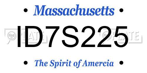 ID7S225 Massachusetts License Plate