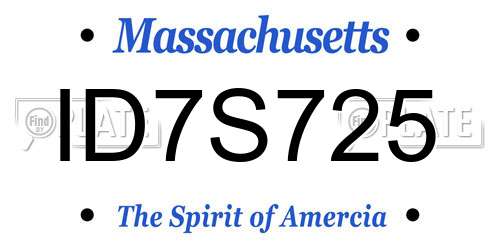 ID7S725 Massachusetts License Plate