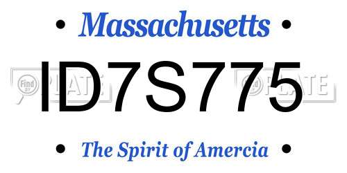 ID7S775 Massachusetts License Plate