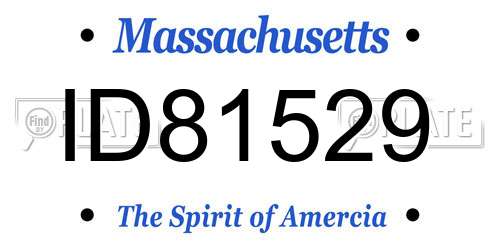 ID81529 Massachusetts License Plate