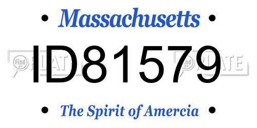 ID81579 Massachusetts License Plate