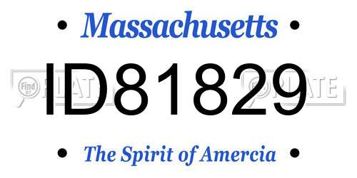ID81829 Massachusetts License Plate