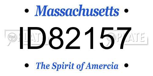 ID82157 Massachusetts License Plate
