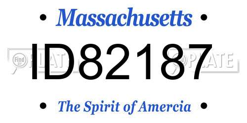 ID82187 Massachusetts License Plate