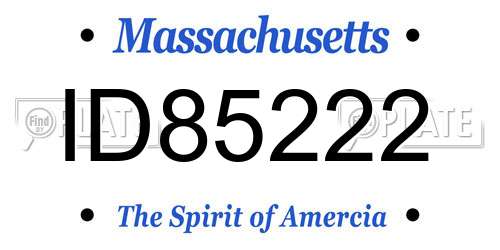 ID85222 Massachusetts License Plate