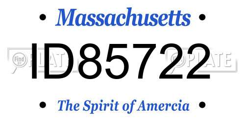 ID85722 Massachusetts License Plate