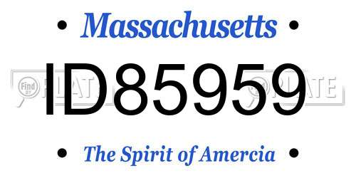 ID85959 Massachusetts License Plate