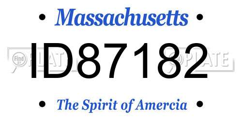 ID87182 Massachusetts License Plate