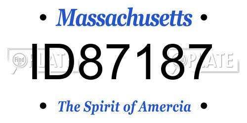 ID87187 Massachusetts License Plate