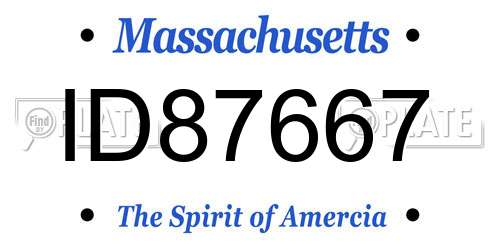 ID87667 Massachusetts License Plate