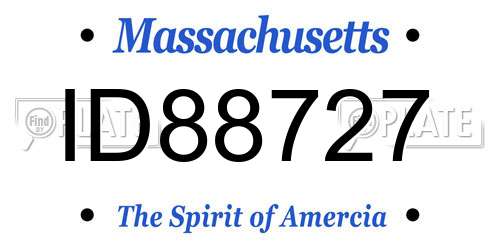 ID88727 Massachusetts License Plate