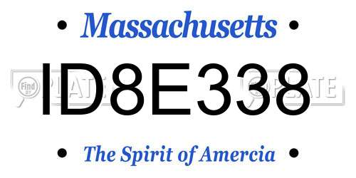ID8E338 Massachusetts License Plate